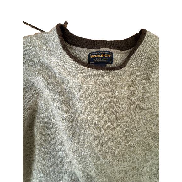Vintage WOOLRICH Men’s Khaki Pullover Wool Blend Sweater Winter Size Large - Picture 7 of 8